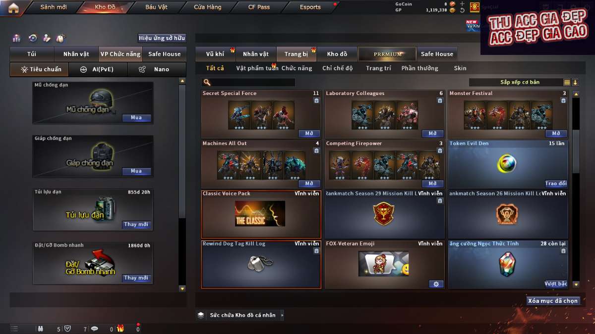 shop acc cf uy tin gia re
